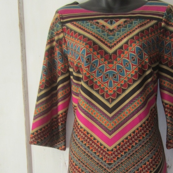 Intage Beige by eci geometric sleeved dress sz 4 - Picture 8 of 8